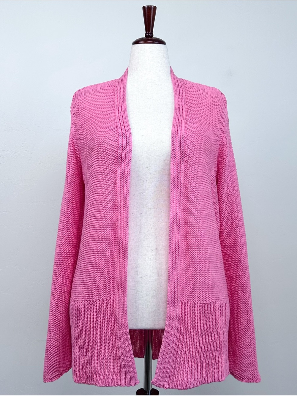 Wooden Ships Pink Long Sleeve Beachy Cotton Blend Open Front Knit Cardigan L/XL